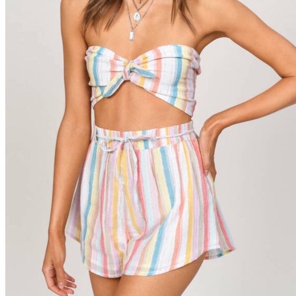 Tobi Pants - Rainbow high rise shorts.